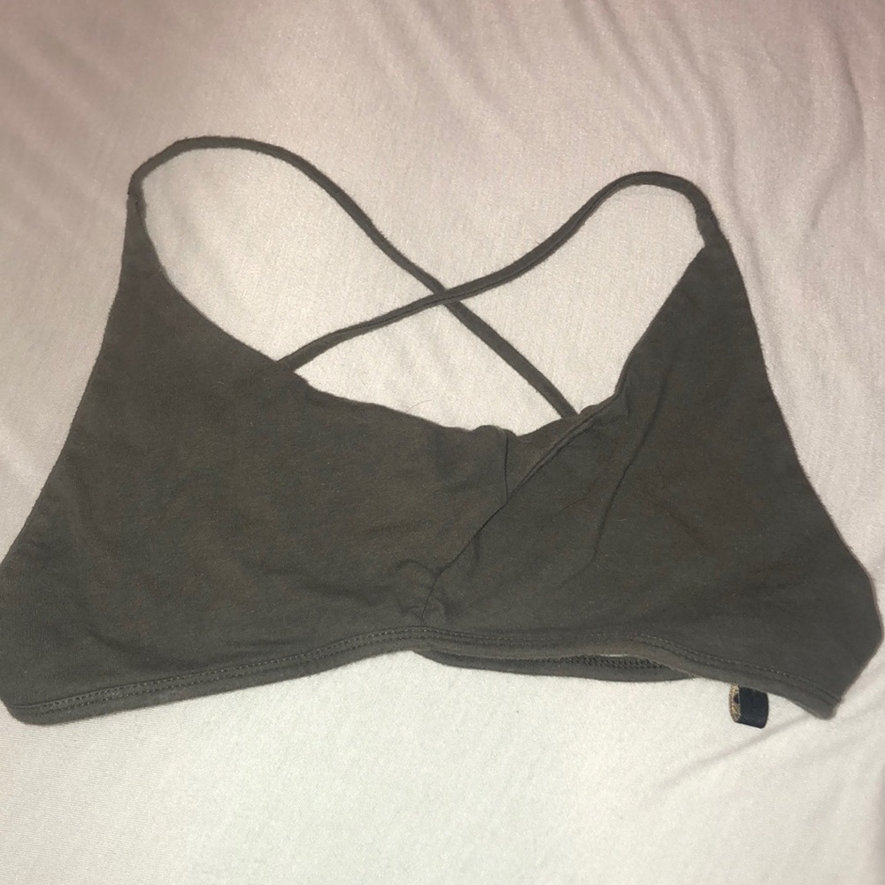 army green strappy bralette